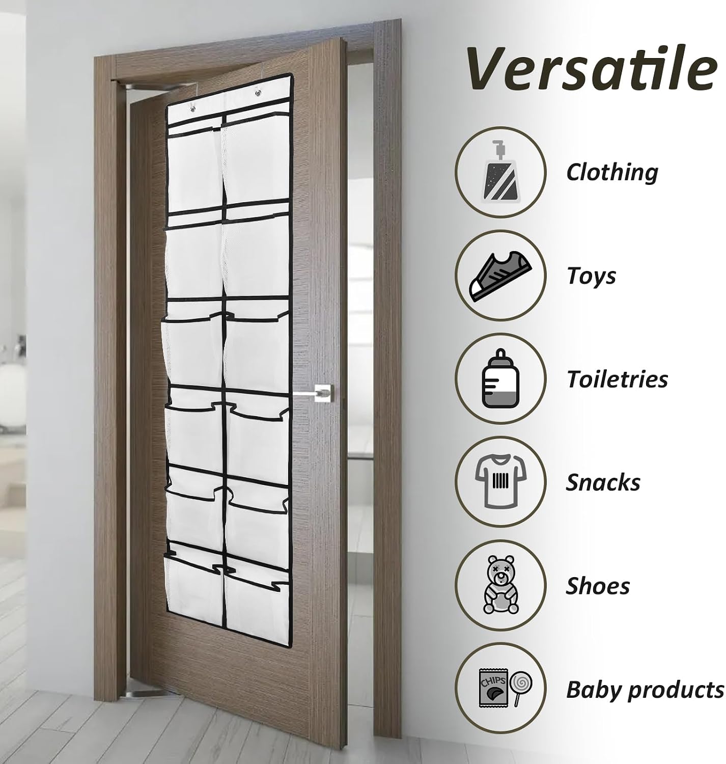 GOMAJI 2PK 12 Large Pockets Over Door Hanging Shoe Organizer