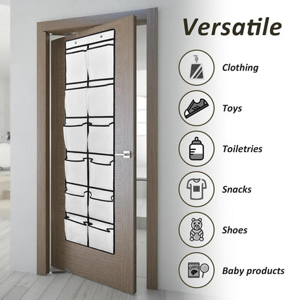 GOMAJI 2PK 12 Large Pockets Over Door Hanging Shoe Organizer