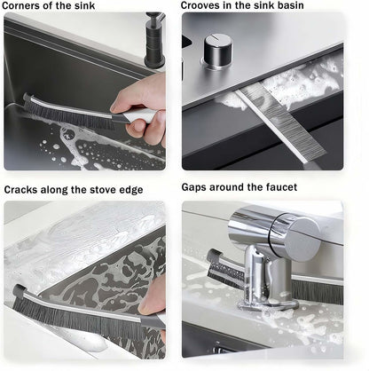 9-Piece Crevice Cleaning Brush Set, Hard Bristle Gap Scrubber Tools, Stiff Nylon Detail Brushes for Window Tracks, Bathroom Grout, Blenders & Kitchen Sink Detailing, Zero Cross-Contamination