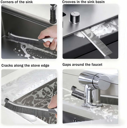 9-Piece Crevice Cleaning Brush Set, Hard Bristle Gap Scrubber Tools, Stiff Nylon Detail Brushes for Window Tracks, Bathroom Grout, Blenders & Kitchen Sink Detailing, Zero Cross-Contamination