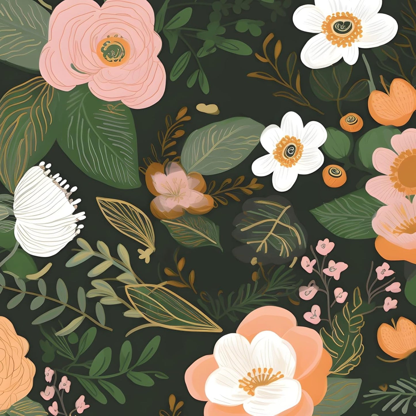 Danodoi Yellow Floral Wallpaper Peel and Stick Vinyl Wallpaper Stick and Peel Colorful Contact Paper for Cabinets Waterproof Self Adhesive Wall Paper for Kitchen Countertop Wall 17.5" x 118"