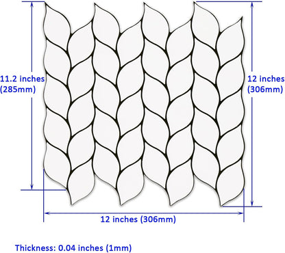 Tilingview 10 Pcs Vinyl Leaf Peel and Stick Tile for Kitchen Backsplash, Premium Self-Adhesive Tiles Plastic Wall Stickers Art Mosaics (Blue Gray)