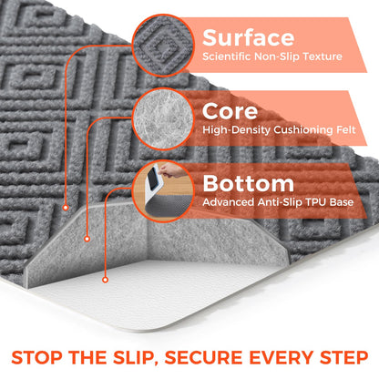 BAGAIL 15 Pack Non-Slip Stair Treads for Wooden Steps, 8"x30" Peel and Stick Carpet Stair Runners, Machine Washable Indoor Step Covers with No-Residue Adhesive for Dogs, Kids & Elderly - Bluish Grey
