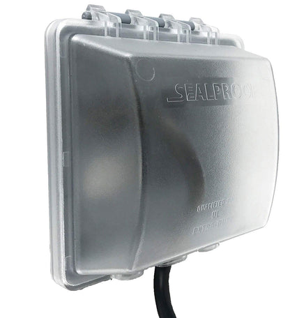 Sealproof 1-Gang Extra Deep Weatherproof in Use Outdoor Duplex Outlet Cover with Box Kit, Lockable, UL Extra Duty Compliant, 18 Configurations