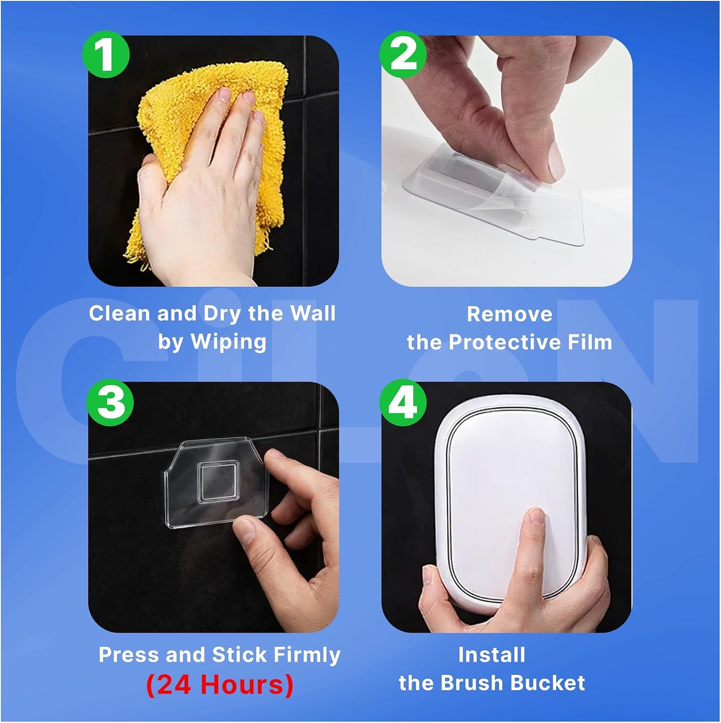 CiLoN 30 Pack Auto-Open Lid Disposable Toilet Bowl Brush & Holder System | Wall-Mounted Disposable Toilet Cleaning Set For Touch-Free Space-Saving Hygienic Modern Bathrooms (Starter Kit + 30 Sponge)