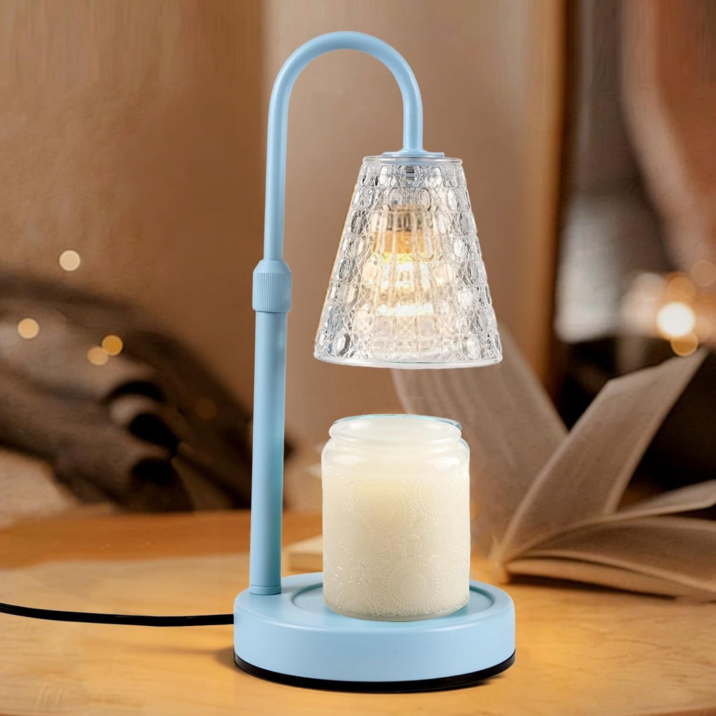 Candle Warmer Lamp with Timer Dimmable, Birthday Gifts for Women Mom, House Warming Gifts New Home Decor, Wax Melt Warmer for Jar Candles with 2 Bulbs, Black