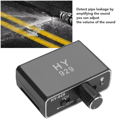Water Leakage Detection, Underground Water Pipe Leak Detector Monitor with Dual Probe and Headphone Sound Adjustable Intensifier for Construction Site Pipeline Detection (US Plug)