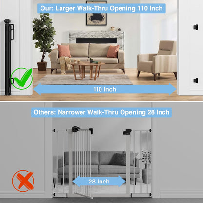 probebi Retractable Baby, Child & Dog Gates for Stairs, Extends to 54" Wide 34" Tall, Use for Outdoor, Indoor, Hallways, Doorways, Deck, Porch, Black