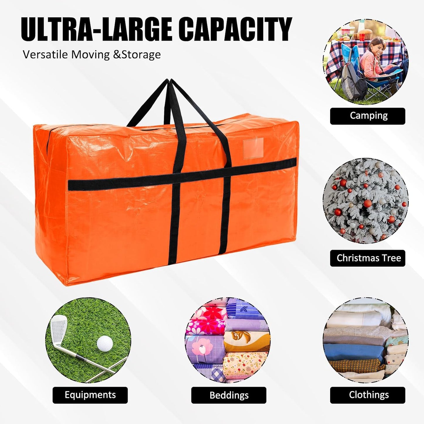 Windyun 4 Pack 57 Gallon Extra Large Moving Bags XXL Heavy Duty Storage Bag with Strong Zipper Handle Jumbo Big Tote Box Foldable for College Dorm Travel Clothes Duffle Blanket Pillow(Red)