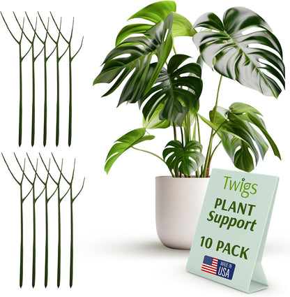 Twigs GA Original Plant Support Stakes, Moonstone, 3-Pack, 22" L | Made in USA, UV-Protected Poles, Natural-Looking Stem Support Stakes, Stick Structures for Flower Plants & Vases up to 3ft