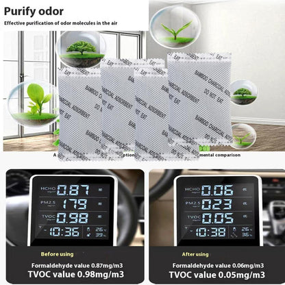 30Pack Activated Charcoal Odor Absorber for Strong Odors in Car,Closet,Shoe | Natural Activated Charcoal Air Purifying Bag Odor Eliminator; 10g/Pack Air Freshener for Home,Car,Closet,Shoe,Basement,Pet