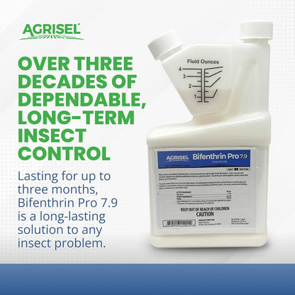 Agrisel Bifenthrin Pro 7.9, Insect Control, Safe for Plants & Crops, Insecticide, Effective Against 125+ Insects, 1 Gallon