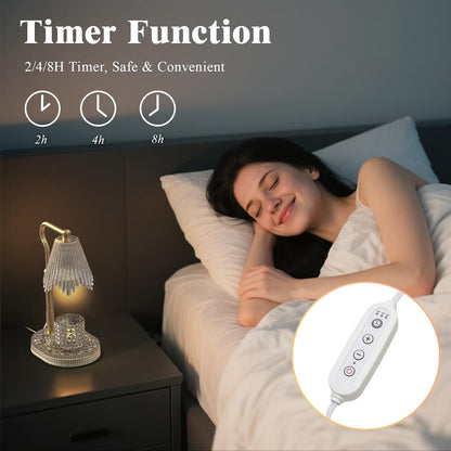 Candle Warmer Lamp with Timer & Dimmable 4-Level Brightness - Adjustable Height,for New Home Bedroom, Gifts for Women(Blue)
