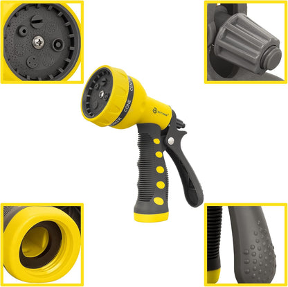 AUTOMAN Garden Hose Nozzle - 2 Pack, 100% Metal High Pressure Spray Nozzle, Labor-Saving Design, Heavy Duty for Garden Watering, Car Washing, Window Cleaning, Pets Bathing