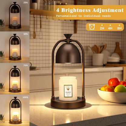 Hong-in Candle Warmer Lamp - with Timer & Dimmer, Modern Home Decor House Warming Gifts Wax Melt Warmer for Jar Candles, Cozy Birthday Gift for Women Mom (Black)