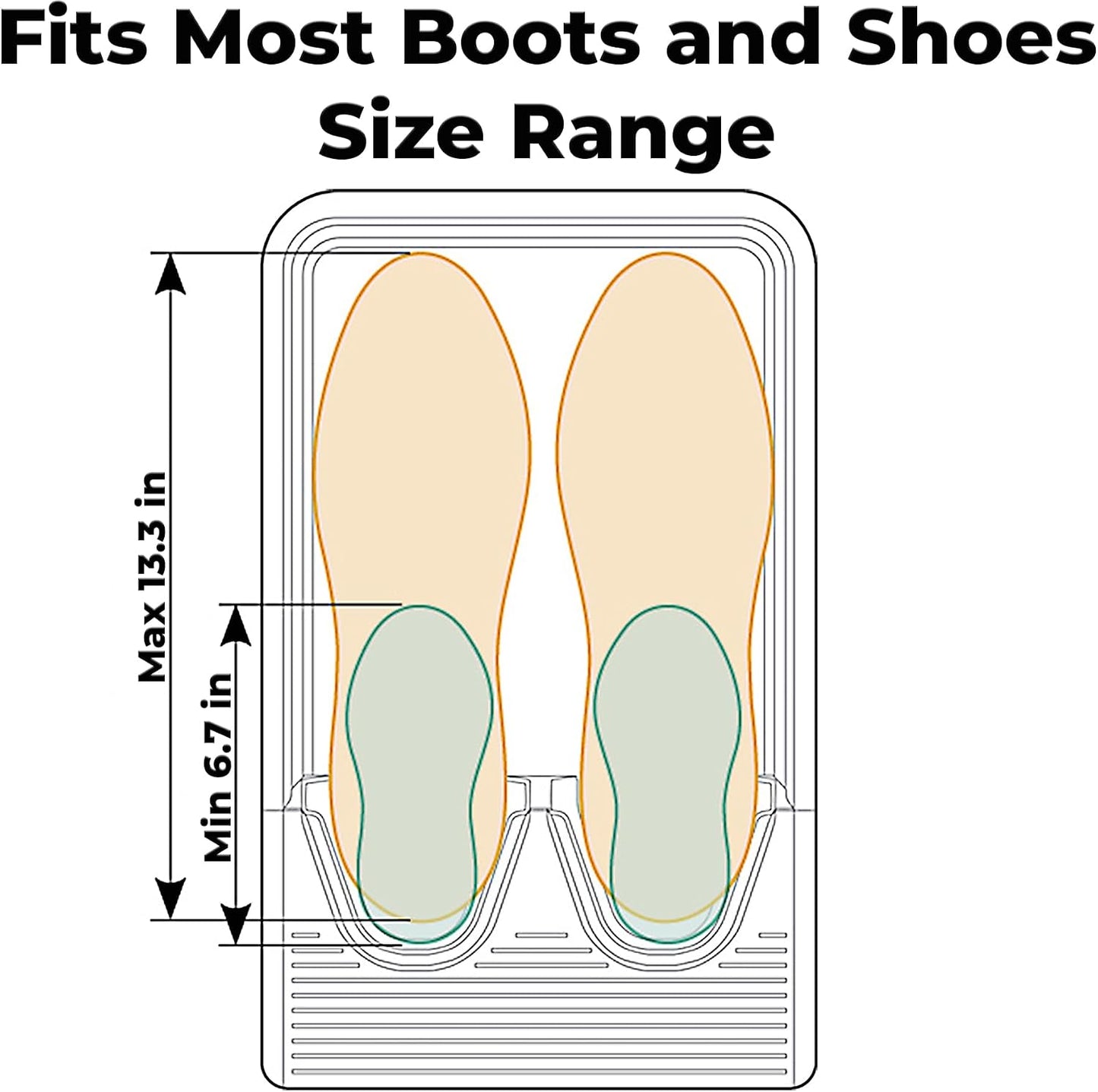 Boot Jack Tray for 2 Pairs – Dual Shoe Remover and Waterproof Boot Mat – Heavy Duty No Bend Boot Puller and Entryway Tray for Mud and Snow Control (Large (2 Pairs))