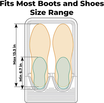 Boot Jack Tray for 2 Pairs – Dual Shoe Remover and Waterproof Boot Mat – Heavy Duty No Bend Boot Puller and Entryway Tray for Mud and Snow Control (Large (2 Pairs))