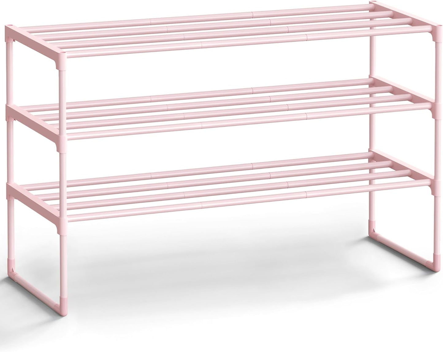 SONGMICS Shoe Rack, 6-Tier Shoe Organizer, Metal Storage Shelf, Upright or Upside Down, for 24-30 Pairs, Stackable, for Entryway, 11.8 x 36.2 x 42.7 Inches, Black ULSA306BH01