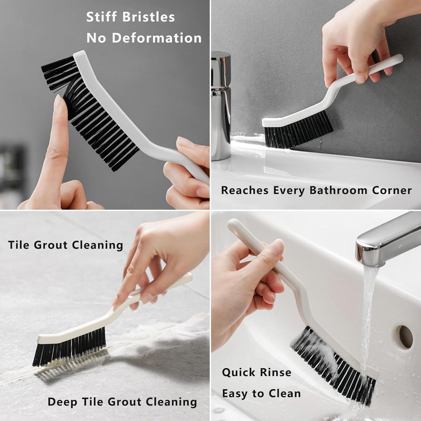 CRAFNEW 18Pcs Gap Crevice Cleaning Brush Set, All-Round Detail Scrub Brushes for Deep Cleaning Tile Grout, Window Tracks, Car Air Vents, Kitchen Sinks & Bathroom Narrow Grooves