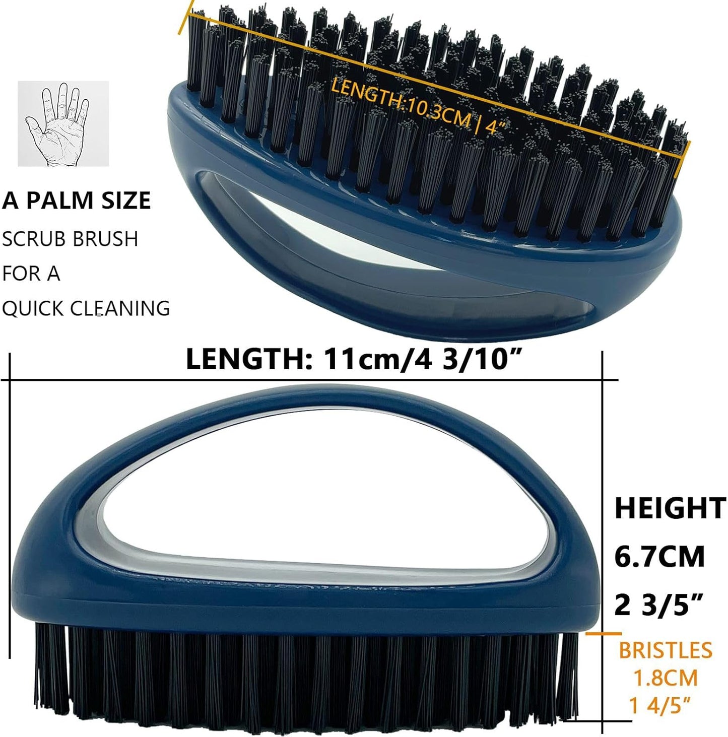 GKETN Scrub Brush for Cleaning Scrubbing Heavy Duty Stiff Nylon Bristles Cleaning Brush Multi-Purpose, White & Small Size