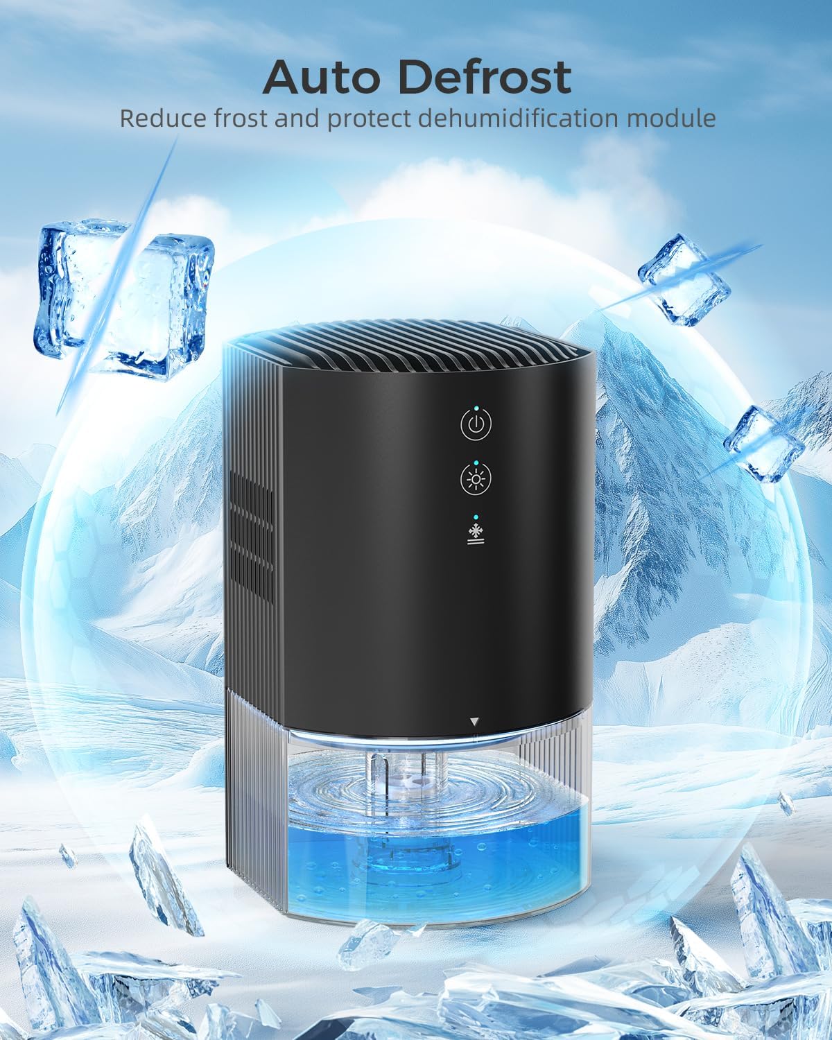 Small Dehumidifiers for Bathroom, Bedroom, Dorm Room, Home, RV, Closet, Wardrobe, Office, Portable Dehumidifier with Auto Shut Off, Auto Defrost, Colorful Light, Ultra Quiet, Energy Saving, 35 OZ