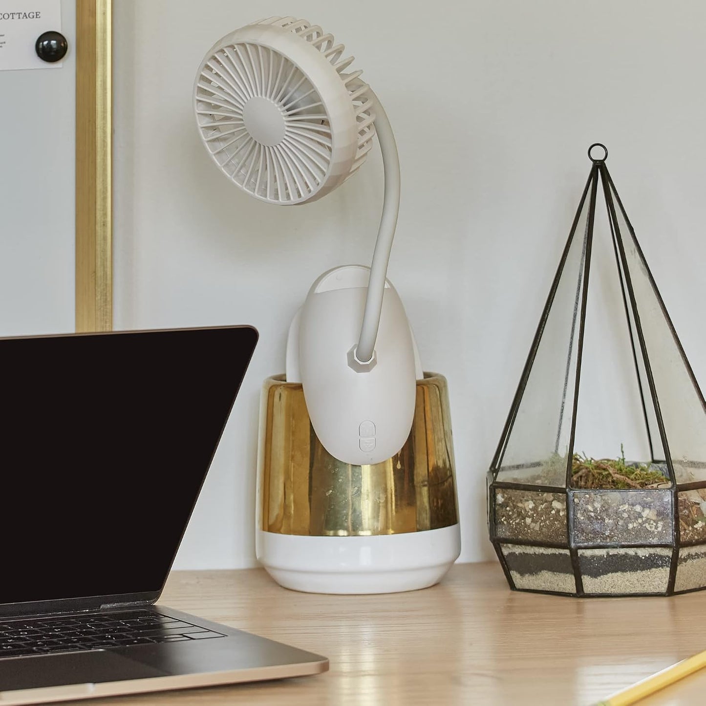 O2COOL Rechargeable USB Battery Clip Fan 5 Inch Adjustable Fan with 3 Speeds, Adjustable Neck, Long Gooseneck, Powerful Clip for Desk, Stroller, and Travel