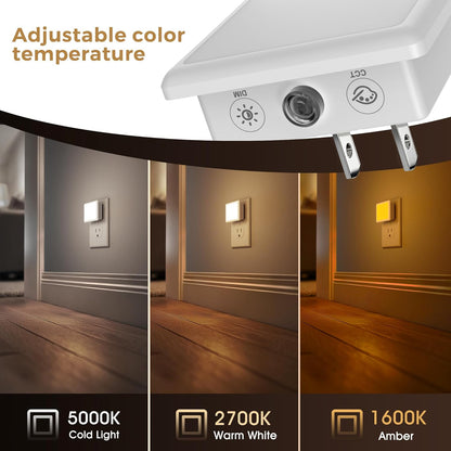 L LOHAS LED Night Lights Plug into Wall 2-Pack, 0.3W Plug in Night Light, Dusk to Dawn, 3000K Soft White, Bright Nightlight Auto-On/Off, for Adults Kids Room Bedroom Bathroom Hallway Kitchen, Non-Dim