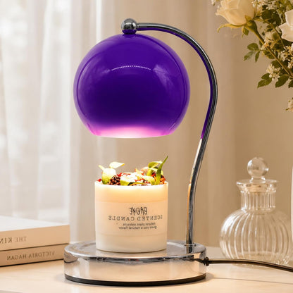 Candle Lamp Warmer, Wide Base Scented Candle Warmer with Timer and Dimmer, Modern Candle Melting Lattern, Home Decor Table Lamp (Silver)