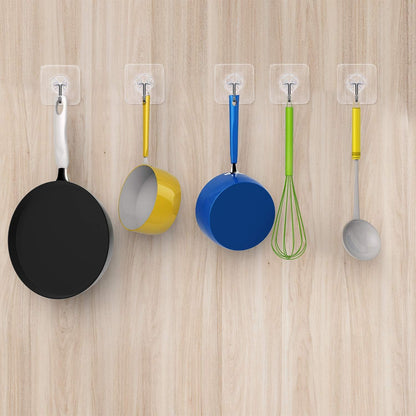 Heavy Duty Adhesive Hooks 33 lb(Max) 15KG,Waterproof and Oilproof Reusable Seamless Hooks Heavy Duty Wall Hook for Kitchen Bathroom Office 24 Pack