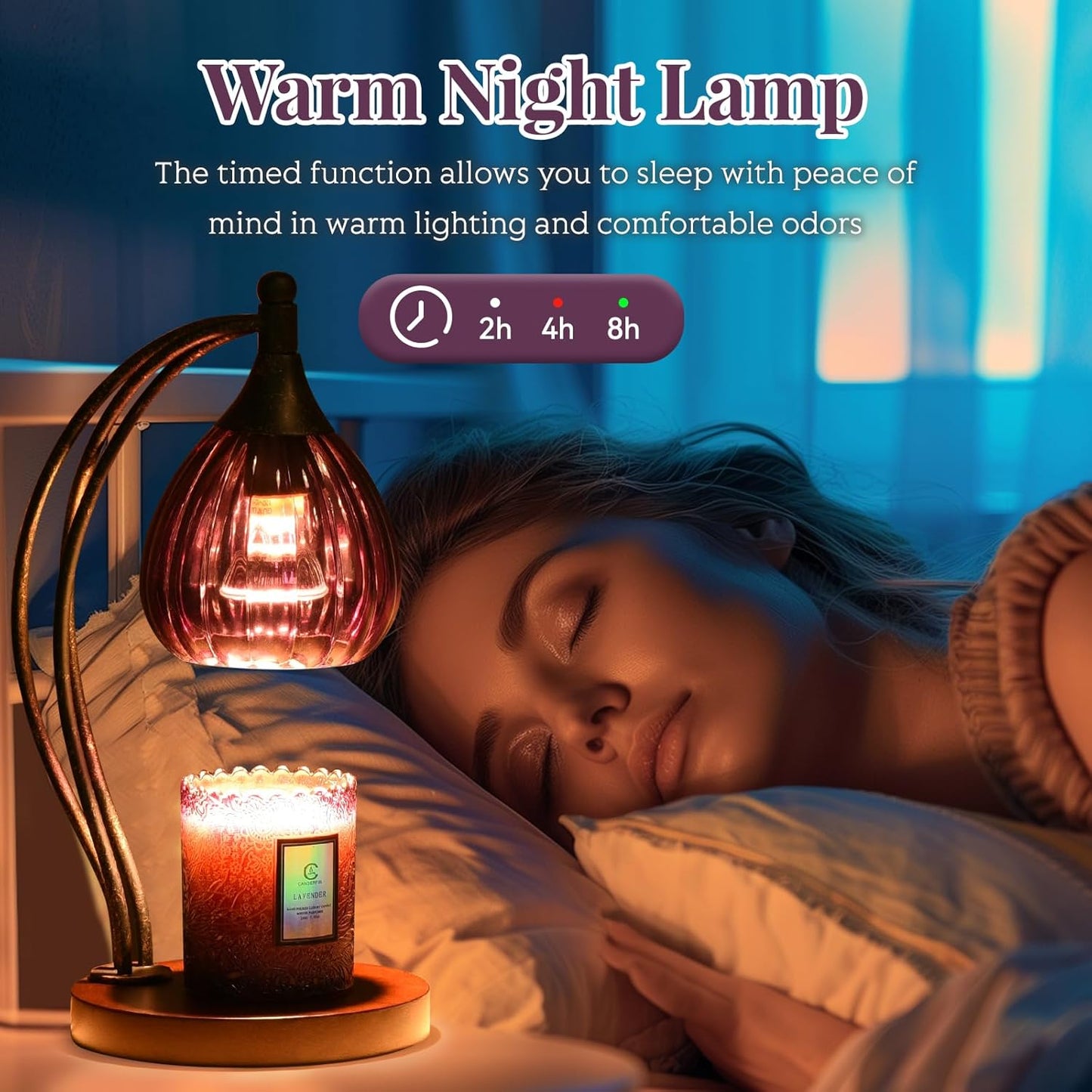 Candle Warmer Lamp with Timer Dimmer - Electric Light Wax Warmer for Jar Candles - Lamp with 2 Bulbs, Unique Birthday Gifts for Women Mom House Warming Gifts New Home Decor