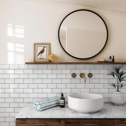 STICKGOO 10-Sheet Subway Tile Peel and Stick Backsplash, Seamless Design Polished Eurasia Beige Kitchen Backsplash Wall Tiles, Glossy Surface Waterproof Stick on Tile for Bathroom, RV, Fireplace