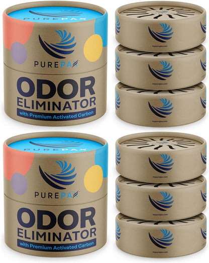 PUREPAX Odor Eliminator For Small Spaces - Premium Activated Carbon Charcoal Unscented 3 Count - Strong Odor Remover for Shoes, Fridge, Diaper Pail, Closet, Drawers, Car, Locker, Gym Bag