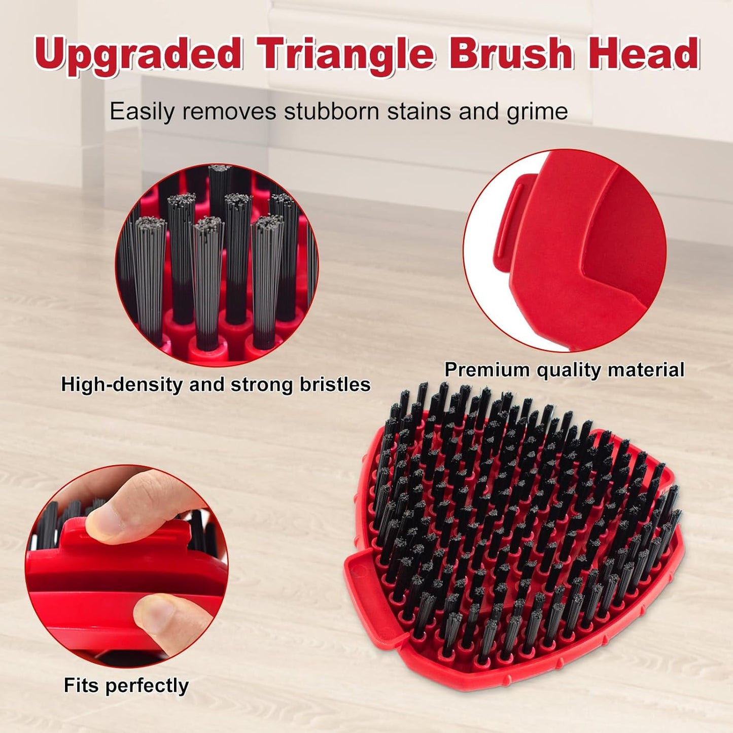 Spin Mop Handle,Mop Replace Heads,Brush and Base Compatible with O Cedar EasyWring 1 Tank,2 Microfiber Mop Refills and Brush,4-Section 30-58" Mop Handle,Mop Base Combo Set for Wet/Dry Floor Cleaning
