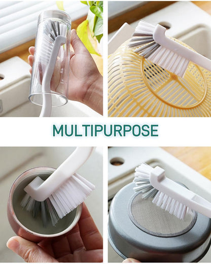 3 PCS Crevice Scrub Brush, Angle Cleaning Brushes for Kitchen Stiff Bristle Brushes for Sink/Tile/Shower/Corners/Crevice