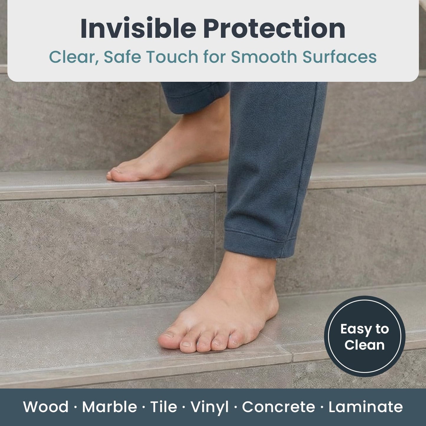 PELEGON Outdoor Stair Treads Non-Slip for Wooden Steps (12 Stairs) 6"x30" Heavy Duty Waterproof Anti Slip Traction Tape, Black Grip Tape Treads Outdoor for Wood, Decks, Ramps