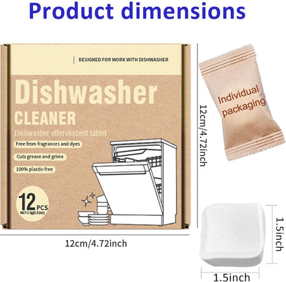 Dishwasher Cleaner Tablets | Eliminates Limescale, Grease & Odors | Septic Safe, Fragrance-Free, Plastic-Free | Deep Clean & Maintain All Dishwashers
