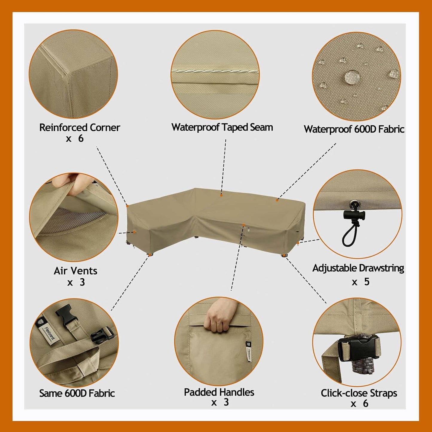 Patio Deck Box Cover, 63x30 Inch Fire Pit Covers with Straps and Handles, Waterproof Heavy Duty Outdoor Furniture Winter Cover for Keter, Suncast, Lifetime Container