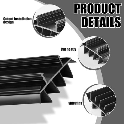 Pushglossy 1 Pcs Replacement Door Bottom with Vinyl Fins 36" Long 1 3/4" Wide Threshold Seal Bottom of Door Weatherstrip Kerf Weather Stripping for 7/8" Between Barbs (White)