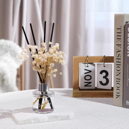 3 Pack Fragrance Reed Diffuser, 50ML Lavender Jasmine Lemongrass Aromatherapy Diffuser Set with 12 Black Fiber Sticks,Air Freshener for Bedroom Bathroom Office, 8.2X 6.6X 2.1 inch
