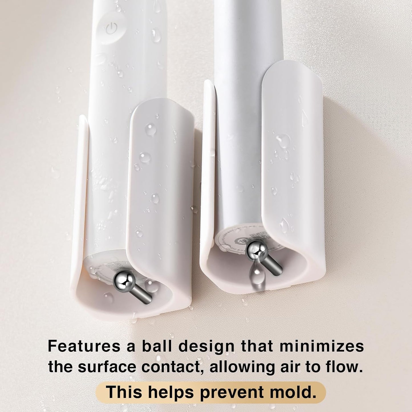 Electric Toothbrush Holder for Bathroom, Wall-Mounted Toothbrush Stand with Self-Adhesive, Compact Bathroom Caddy for Electric Toothbrushes (Clear-2pcs)