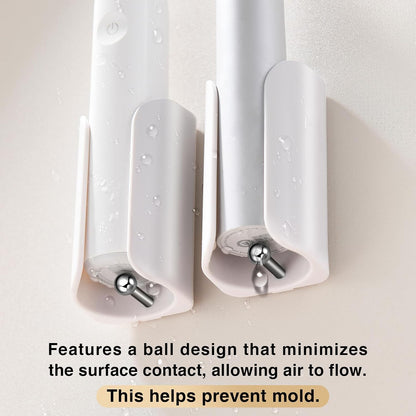 Electric Toothbrush Holder for Bathroom, Wall-Mounted Toothbrush Stand with Self-Adhesive, Compact Bathroom Caddy for Electric Toothbrushes (Clear-2pcs)