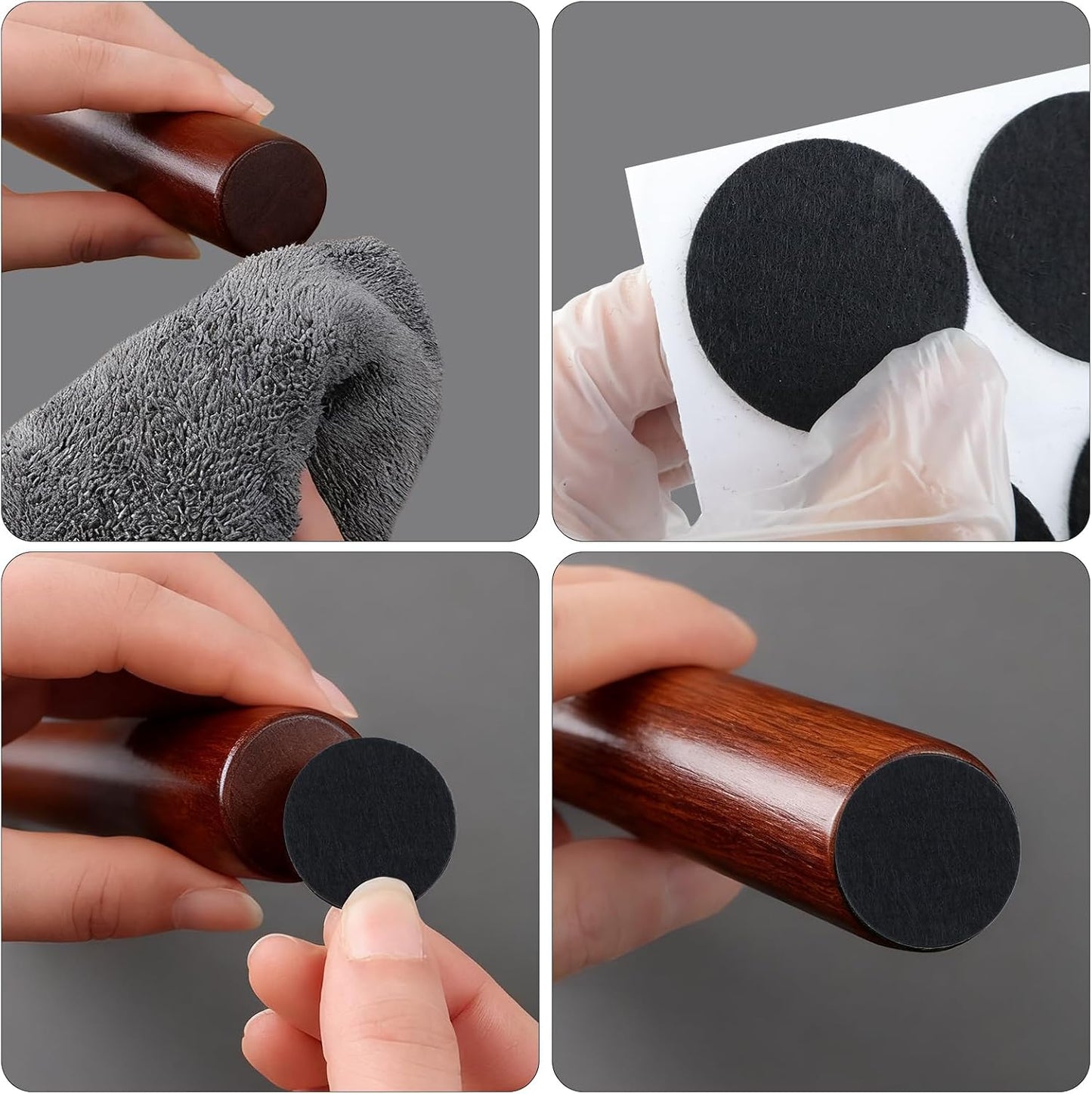 Antrader 1.5 Inch Self-Stick Furniture Round Felt Pads Wood Floor Protectors – Protect Your Hard Floors from Furniture Scratches, Pack of 48, Black
