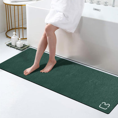 Diatomaceous Earth Bath Mat Rugs Super Absorbent Diatomite Stone Bath Mat Non Slip Quick Dry Thin Bathroom Mat Fit Under Door, Floor Rugs in Front of Bathtub, Shower Room, Sink,15.7"x23.6", Grey