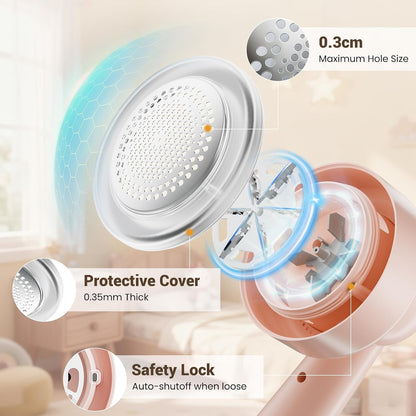 DBC Fabric Shaver & Lint Remover for Clothes, Sweaters & Furniture - 6-Leaf Blade, 3 Speeds, 2H Runtime, Portable Design Perfect for Travel, Includes 2 Extra Blades