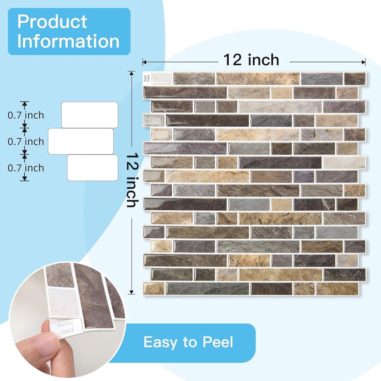 Art3d 10-Sheet Heavy-Duty Peel and Stick Backsplash, Waterproof Wall Tiles Stick on Kitchen Backsplash Living Space, Beige & White