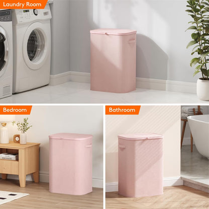 Lifewit 165L Large Laundry Basket with Lid, Laundry Hamper with Plastic Handles and Removable Bag, Foldable Tall Dirty Clothes Hampers for Laundry for Laundry Room, Bedroom, Bathroom, Dorm, Beige