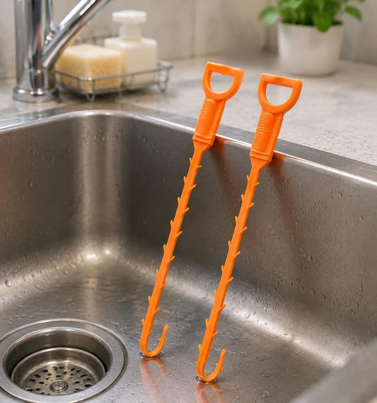 Drain Cleaner Tool, Hair Clog Remover Hook for Sink Pipe, Sewage Filter and Unclogging Tool for Floor Drains, Prevent Blockage Cleaner(2pcs)