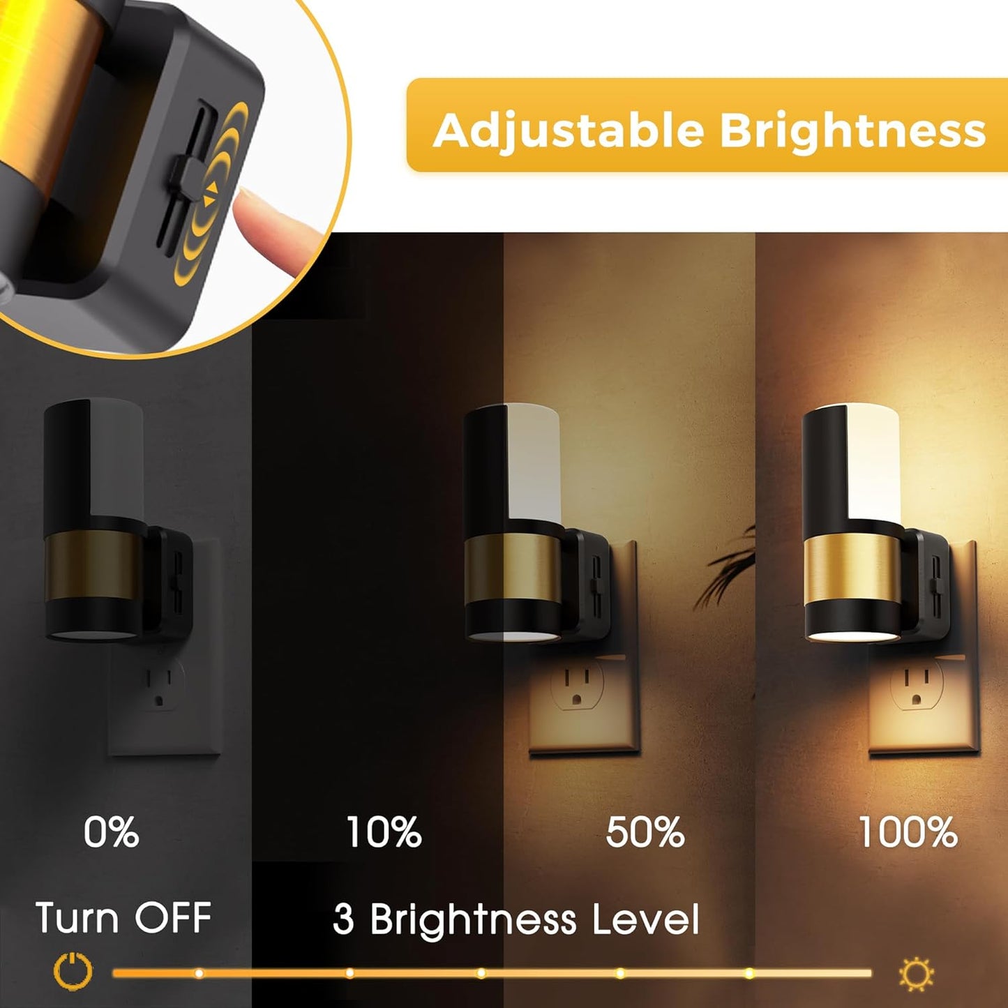 L LOHAS LED Night Light Plug in, Night Lights Plug into Wall, Light Sensor, 0-100LM Soft White 3000K, Dimmable Night Light, Modern Nightlight for Kids Bathroom Hallway Bedroom Kitchen Stairway, 2 Pack