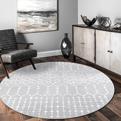 Lahome Moroccan Entry Rug 2x3, Non-Slip Washable Front Indoor Door Mat Rubber Backing Low-Profile Door Rugs, Small Geometric Print Distressed for Entryway Bathroom Kitchen, Black Hana