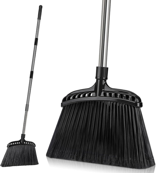 Outdoor Broom,Masthome Heavy Duty Broom,56" Brooms for Sweeping Outdoor,Angle Commercial Brooms with Hard Bristles, for Kitchen Home Office Garage Courtyard Lobby Lawn Concrete